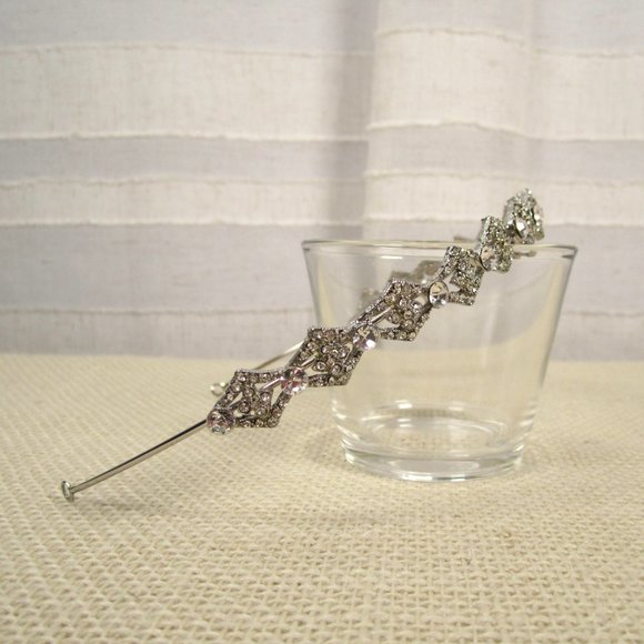 Bel Aire Bridal Silver and Crystal Bridal Headpiece Style 6095
